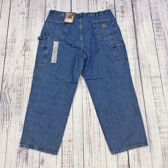 Carhartt B73-DST Double Knee Carpenter Jeans Men’s 44x30 NWT Dark Stone - Picture 2 of 7